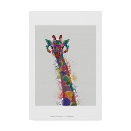 Fab Funky 'Rainbow Splash Giraffe 1' Canvas Art,12x19